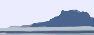 An illustration of a mountain skyline