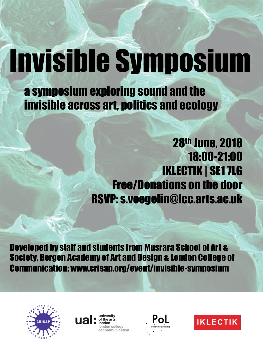 poster for "Invisible Symposium" with some text about the event
