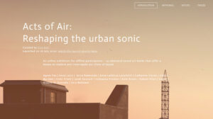 Acts of Air website home page - menus, text and image of sky line with pinky orange sky