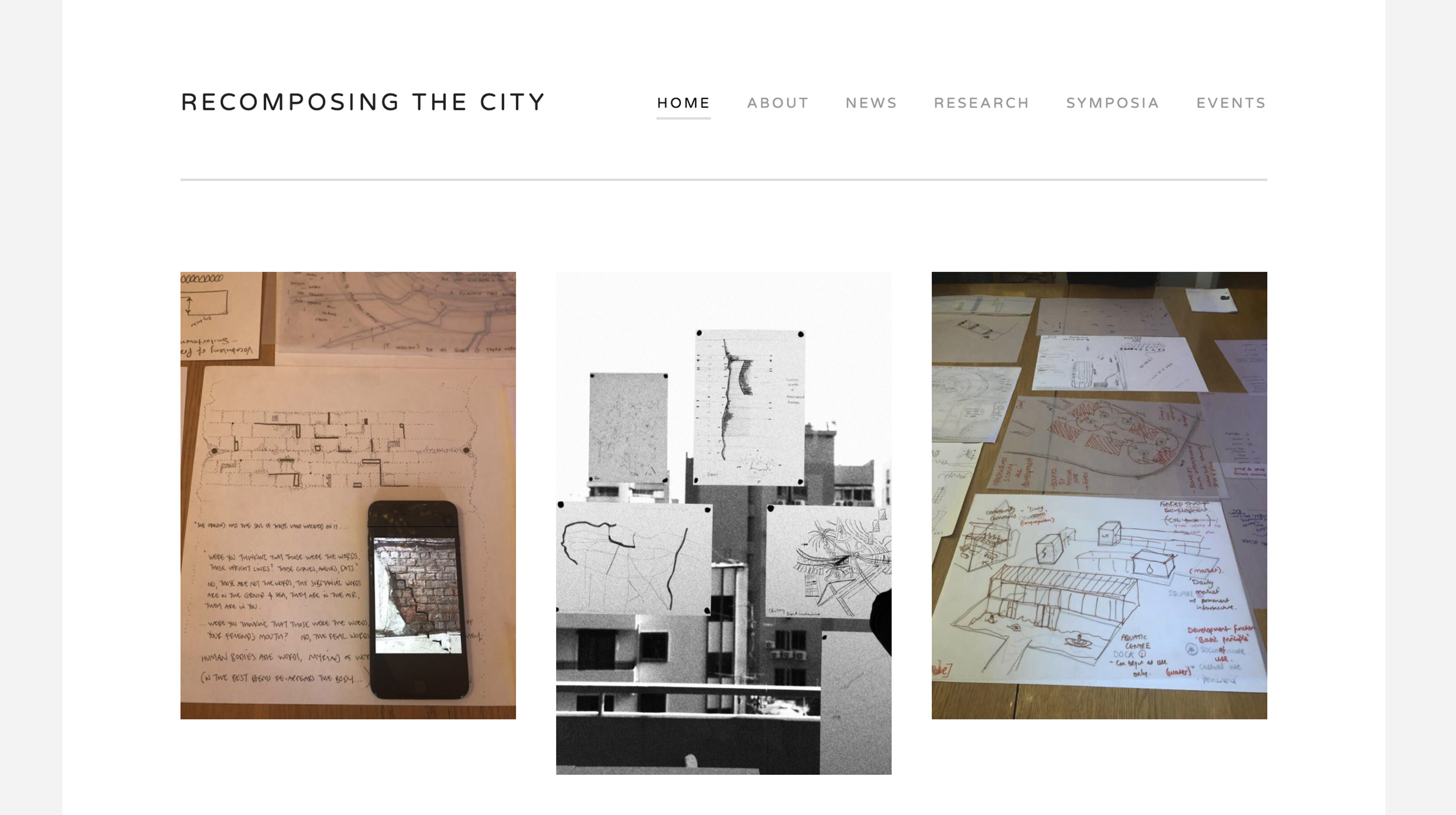 recomposing the city website home page - menus and a selection of image