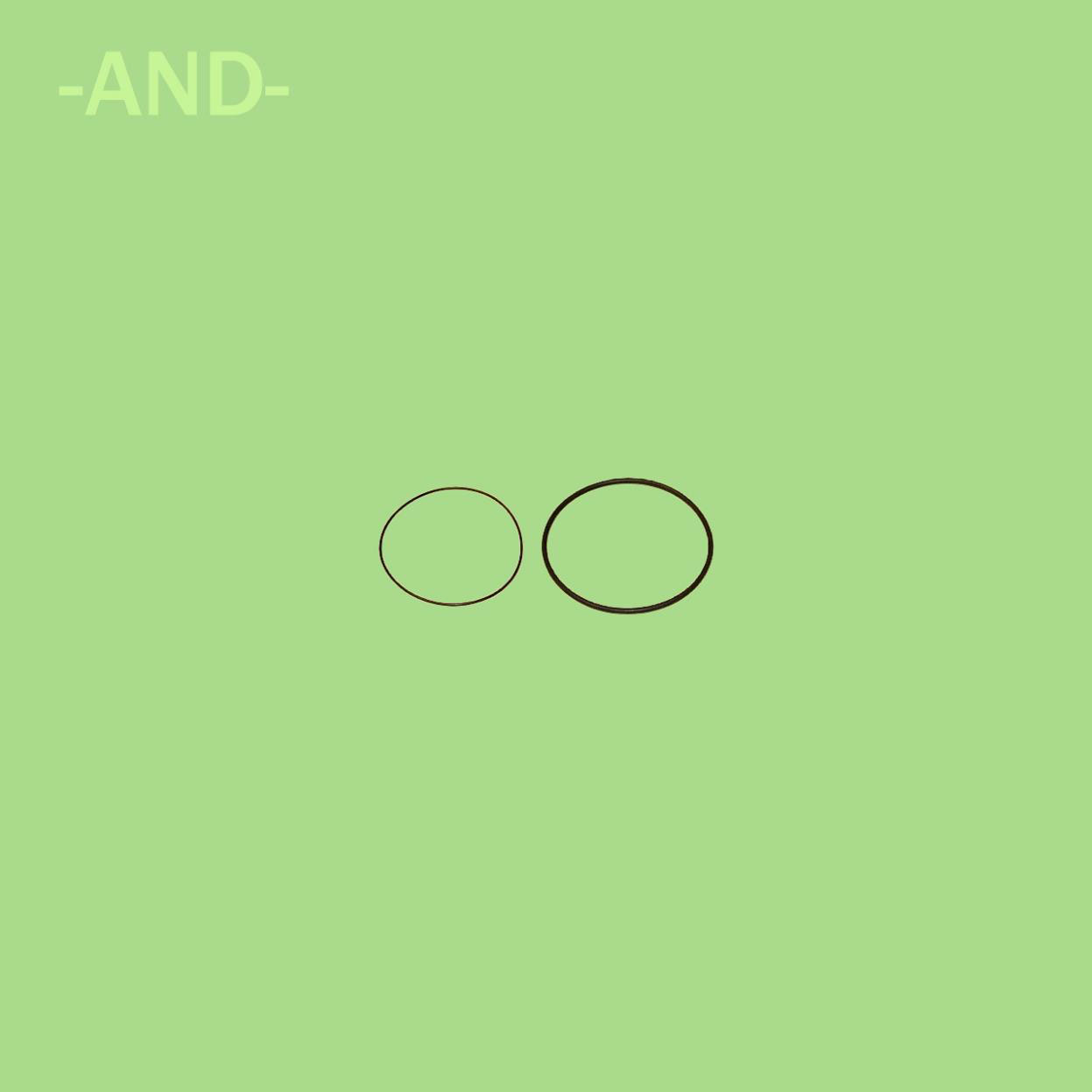 green background with two circles and the word "-AND-"