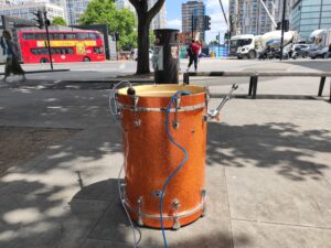 A drum in a city